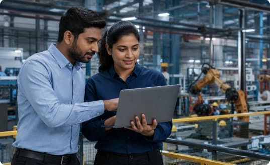 ERP and MES-connected reporting on the operations dashboard