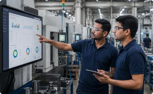 Production monitoring on a connected manufacturing operations dashboard