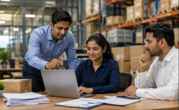 Team reviewing supplier information on a centralized platform