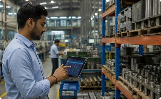 Operational dashboard showing live inventory visibility across plants and warehouses