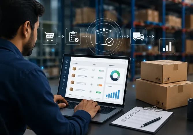 Custom manufacturing order management system providing order visibility from receipt through invoicing
