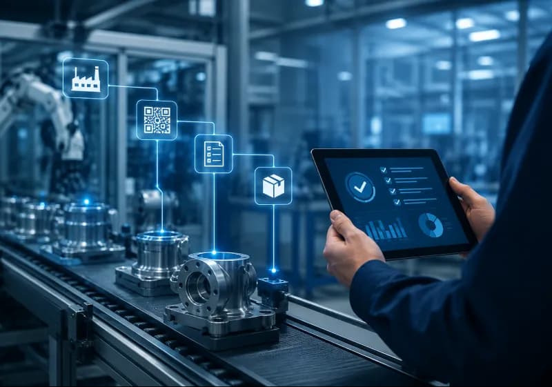 Custom production tracking software providing shop-floor visibility and batch traceability for a medical device manufacturer