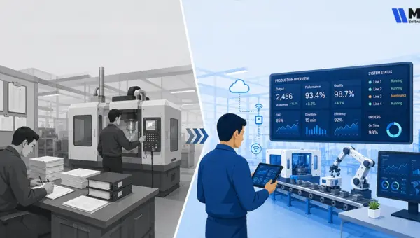 Digital Transformation in Manufacturing Benefits, Examples & Implementation Guide